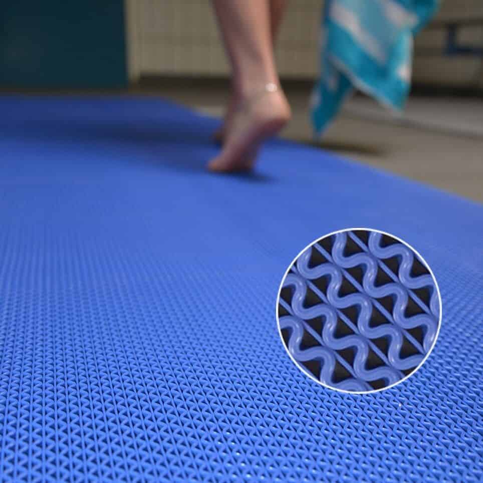 Piso Escurre Agua PVC Azul (Tipo Wet) 1.20 x metro lineal - 5 mm de Espesor1