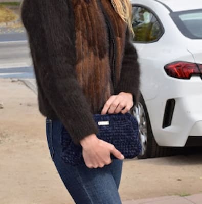 Cartera CHENILLE AZUL1