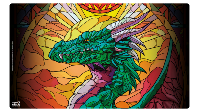Top Deck - Colección Vitrales- Dragón Verde - Playmat1