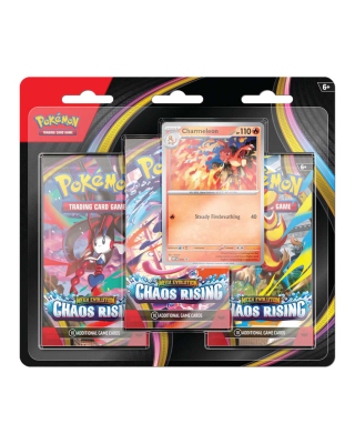 PREVENTA: Pokémon TCG - Mega Evolution: Chaos Rising - 3-Pack Blister (Inglés)1
