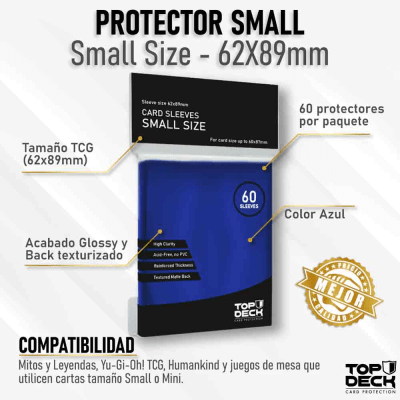 Top Deck - Protector Small 62x89mm Azul1