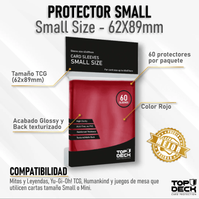 Top Deck - Protector Small 62x89mm Rojo1