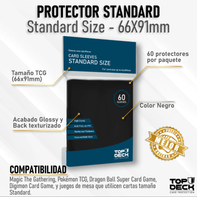 Top Deck - Protector Standard 66x91mm Negro1