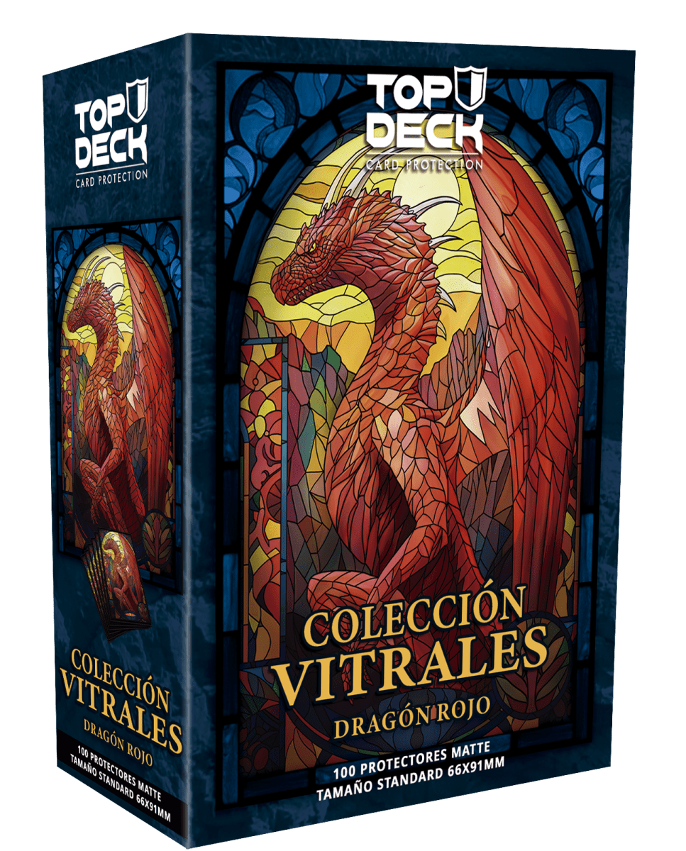 Top Deck - Colección Vitrales - Dragón Rojo - Protectores 0