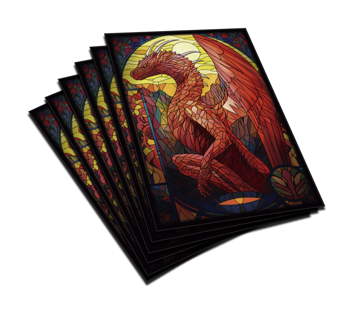 Top Deck - Colección Vitrales - Dragón Rojo - Protectores2