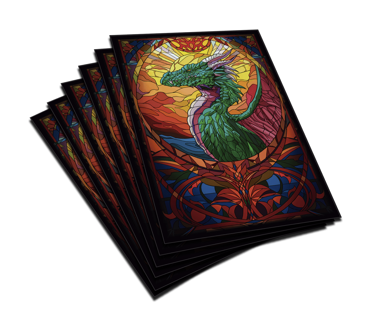 Top Deck - Colección Vitrales - Dragón Verde - Protectores2