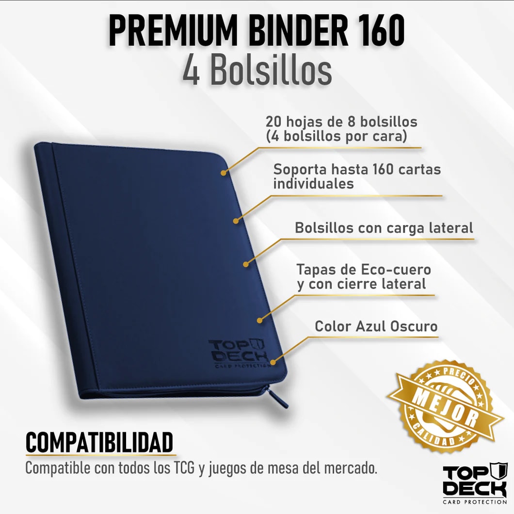 Top Deck - Carpeta Premium Binder 160 color Azul2