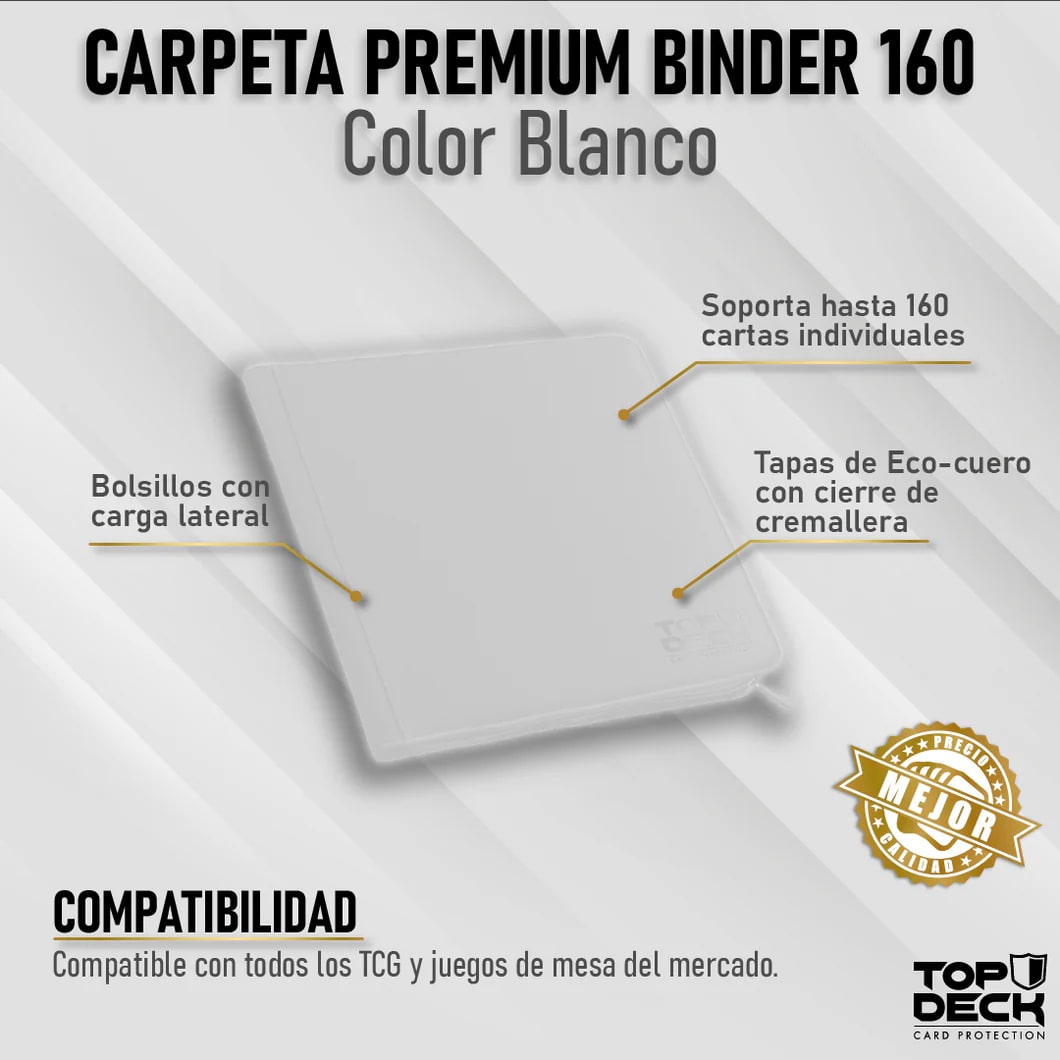 Top Deck - Carpeta Premium Binder 160 color Blanco2