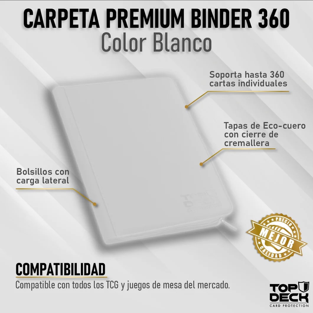 Top Deck - Carpeta Premium Binder 360 color Blanco2