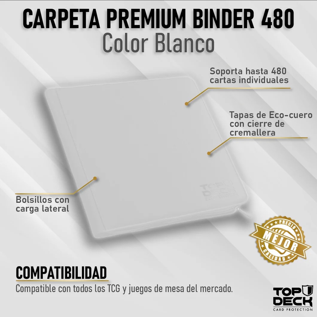 Top Deck - Carpeta Premium Binder 480 color Blanco2