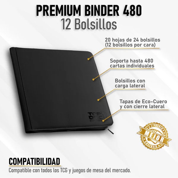 Top Deck - Carpeta Premium Binder 480 color Negro2