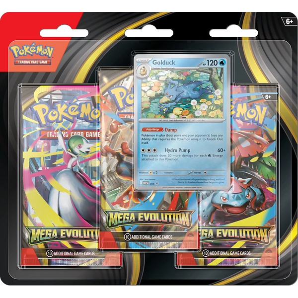 PREVENTA: Pokémon TCG - Mega Evolution - 3 Pack Blister (Inglés)3