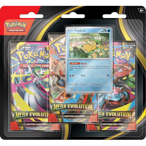 PREVENTA: Pokémon TCG - Mega Evolution - 3 Pack Blister (Inglés)2