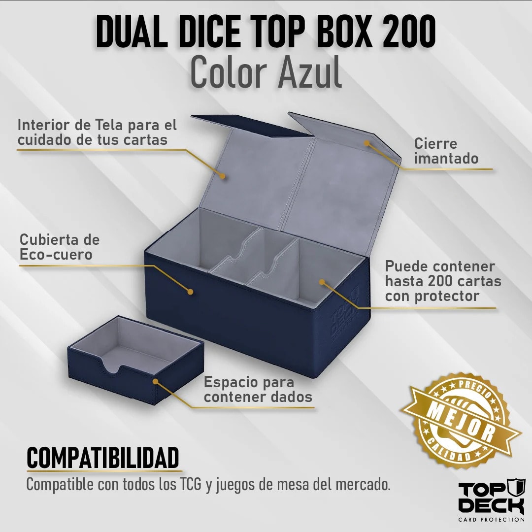 Top Deck - Portamazos Dual Dice Top Box 200 color Azul2