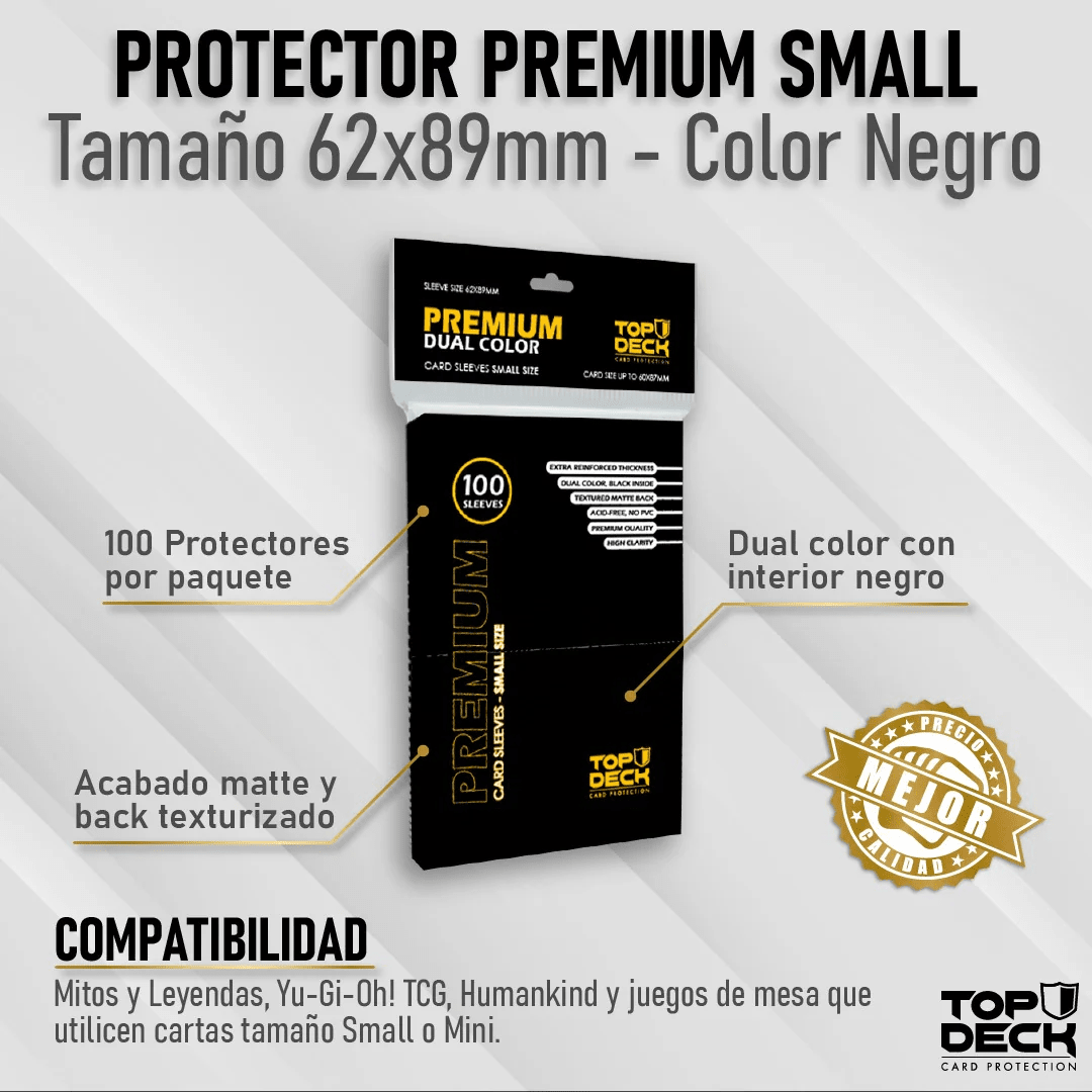 Top Deck - Protector Premium Dual Color Small Size 62x89mm Negro2
