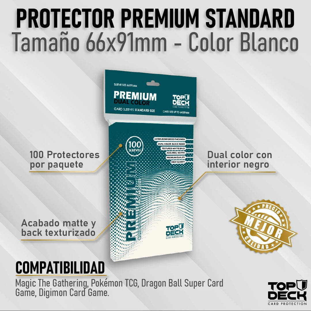 Top Deck - Protector Premium Standard 66x91mm Blanco2