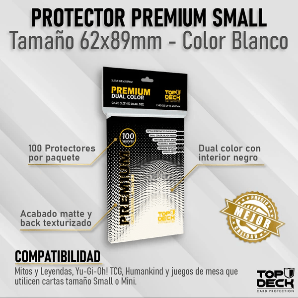 Top Deck - Protector Premium Small 62x89mm Blanco2