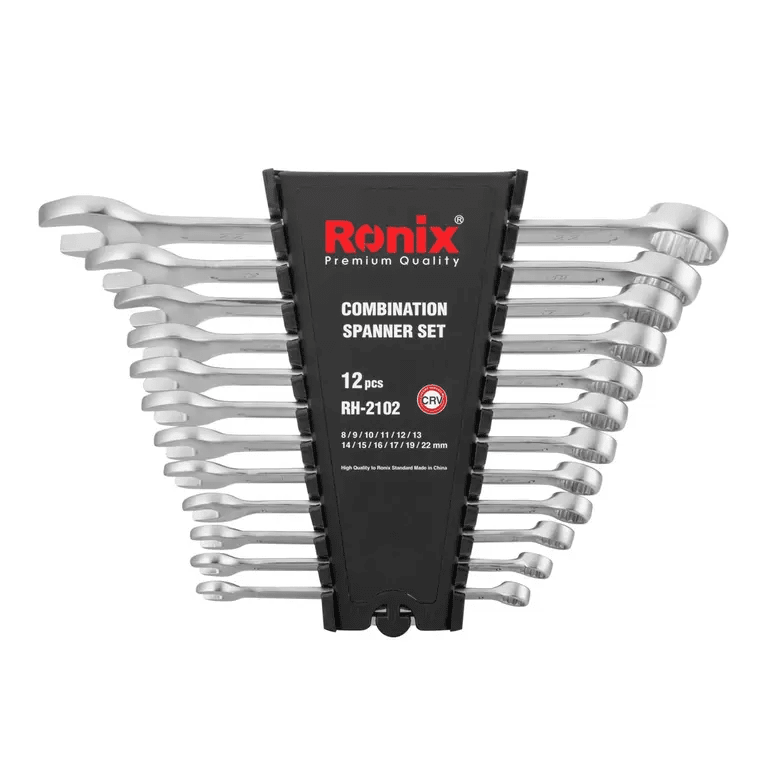 Juego de llaves combinadas 12 piezas (8 mm, 9 mm, 10 mm, 11 mm, 12 mm, 13 mm, 14 mm, 15 mm, 16 mm, 17 mm, 19 mm, 22 mm)2