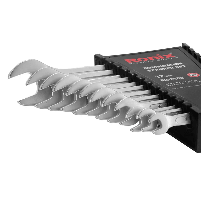 Juego de llaves combinadas 12 piezas (8 mm, 9 mm, 10 mm, 11 mm, 12 mm, 13 mm, 14 mm, 15 mm, 16 mm, 17 mm, 19 mm, 22 mm)3