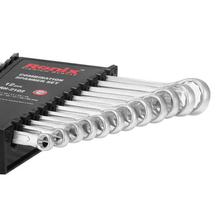 Juego de llaves combinadas 12 piezas (8 mm, 9 mm, 10 mm, 11 mm, 12 mm, 13 mm, 14 mm, 15 mm, 16 mm, 17 mm, 19 mm, 22 mm)4