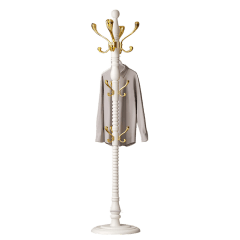 PERCHERO MADERA ALUMINIO BLANCO