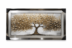 CUADRO ESPEJADO ARBOL DE LA VIDA MARCO PLEATEADO BRILLANTE
