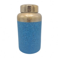 ANFORA AZUL/DORADO GRANDE