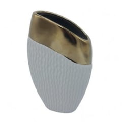 FLORERO BALNCO DORADO G