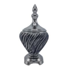 ANFORA CONO CEBRA/PLATA