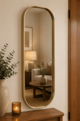 ESPEJO 120CMS METALICO DORADO