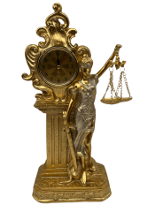 DAMA DE LA JUSTICIA DE PIE RELOJ GOLD