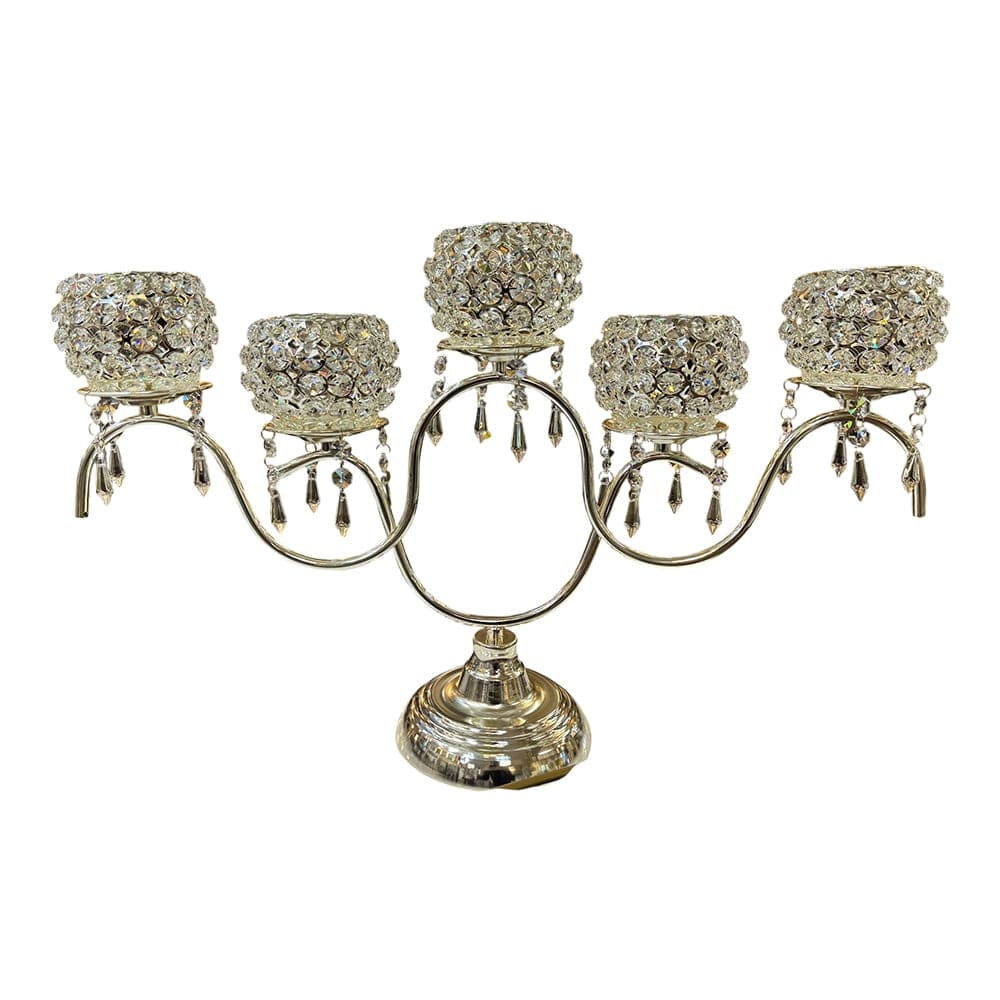 CANDELABRO 5 LUCES PLATEADO ALASKA4