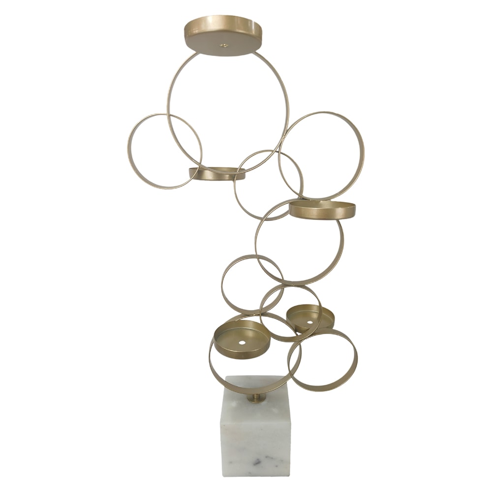 CANDELERO METALICO BASE MARMOL1