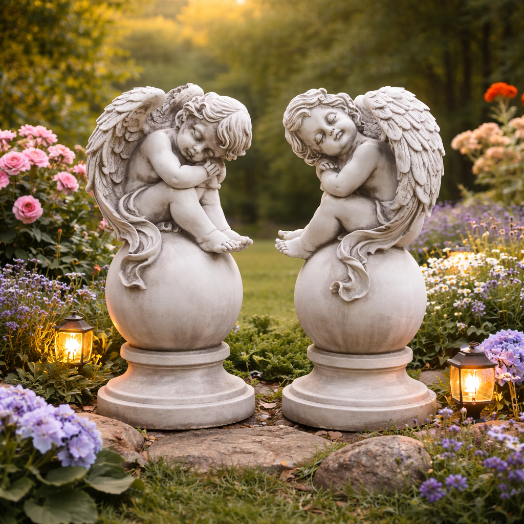 SET ESCULTURA DE ANGEL CON ALAS1