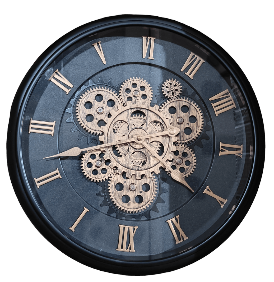 RELOJ MURAL NEGRODORADO MOVING SYSTEM1