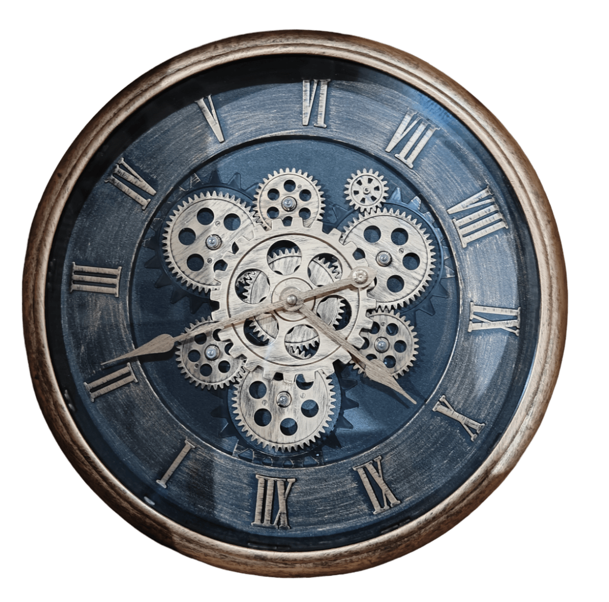 RELOJ MURAL NEGRO MARCO DORADO MOVING SYSTEM1