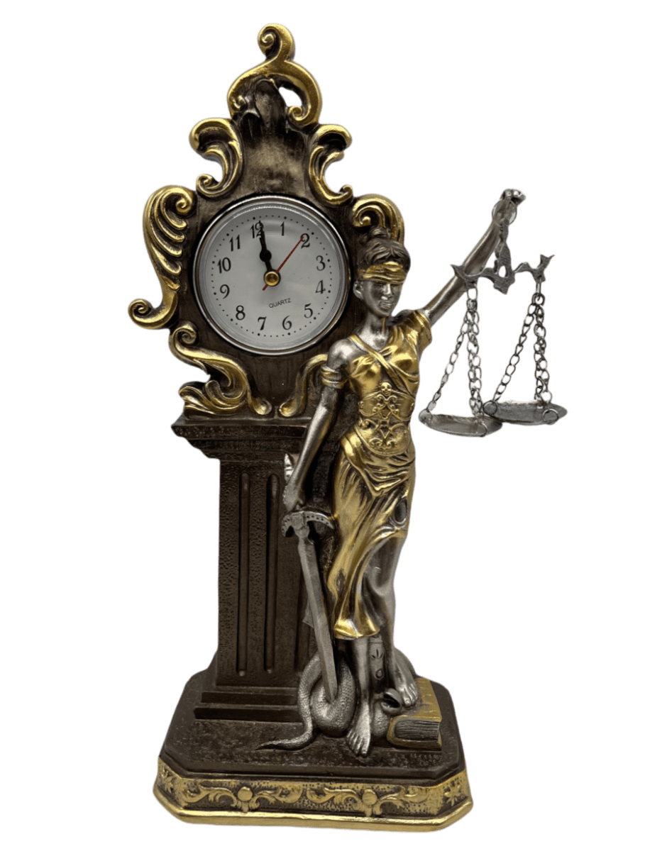 DAMA DE LA JUSTICIA RELOJ DE PIE ORO VIEJO1