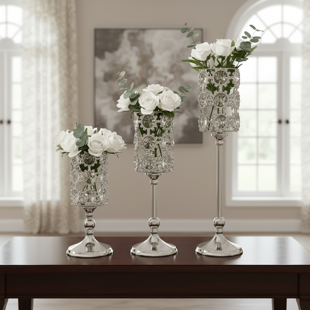 SET DE TRES CANDELABROS PLATEADOS MAINE2