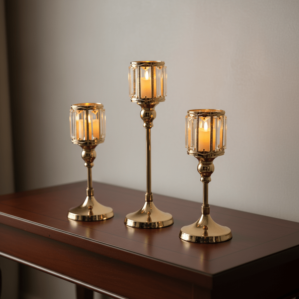 SET DE TRES CANDELABROS GOLDENSNOW2
