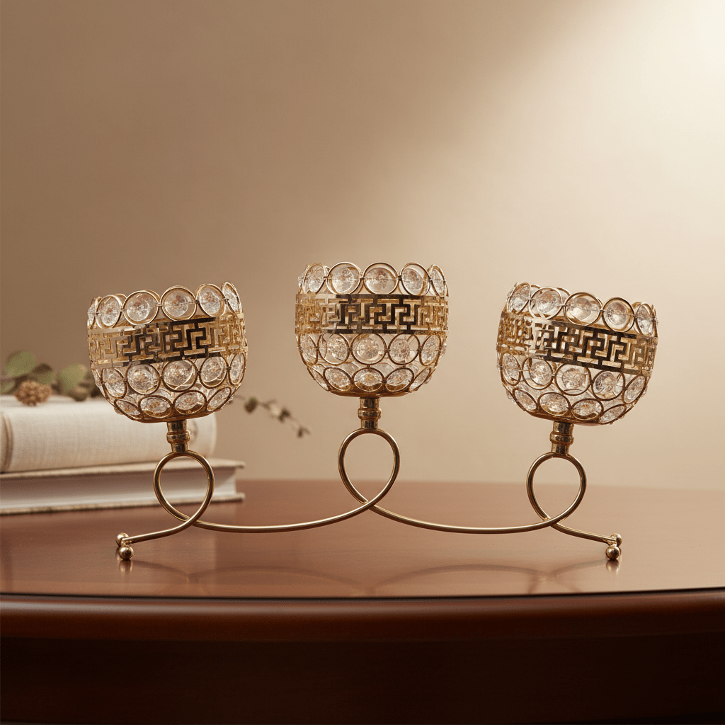 CENTRO DE MESA 3 LUCES DORADO1