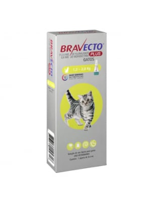 BRAVECTO GATO PLUS 1.2 A 2.8 KG (PIPETA ANTIPULGAS Y ANTIGARRAPATAS)1