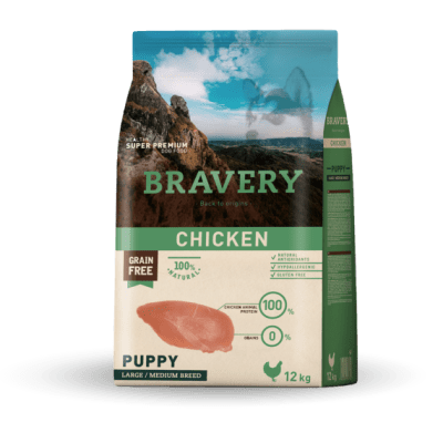 BRAVERY PERRO CACHORRO RAZAS MEDIANAS/GRANDES POLLO 4KG1