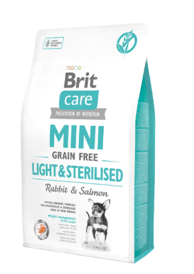 BRIT CARE PERRO ADULTO MINI GF LIGHT & STERILISED RABBIT & SALMON 2KG1
