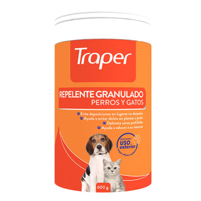 REPELENTE PERROS Y GATOS GRANULADO TRAPER 600GR1