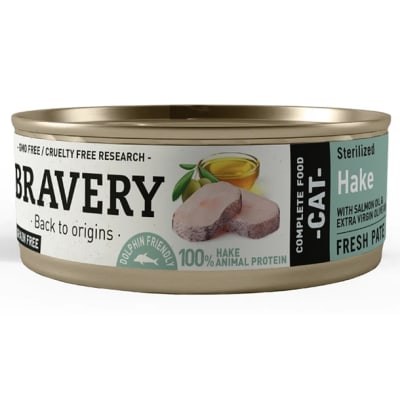 LATA BRAVERY GATO 70GR STERILIZED PATE MERLUZA1