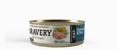 LATA BRAVERY GATO 70GR ADULTO POLLO Y GUISANTES1