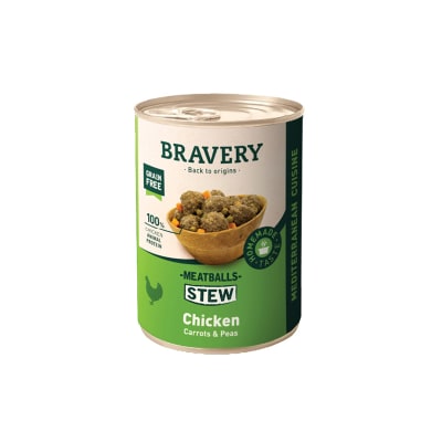 LATA BRAVERY PERRO 415GR MEATBALLS STEW POLLO1