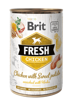 LATA BRIT CARE PERRO 400GR FRESH CHICKEN/SWEET POTATO1