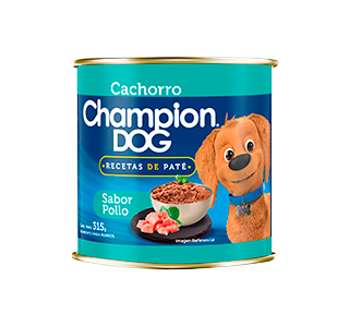 LATA CHAMPION DOG CACHORRO 315GR POLLO1