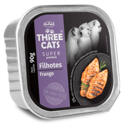 PATE THREE CATS GATITOS POLLO 90GR1